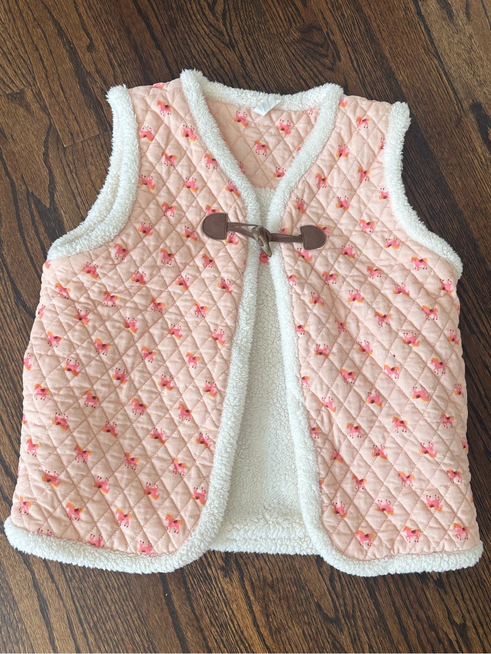 Matilda Jane Heart to Heart Equestrian Horse Sherpa Vest Size 16 reversible